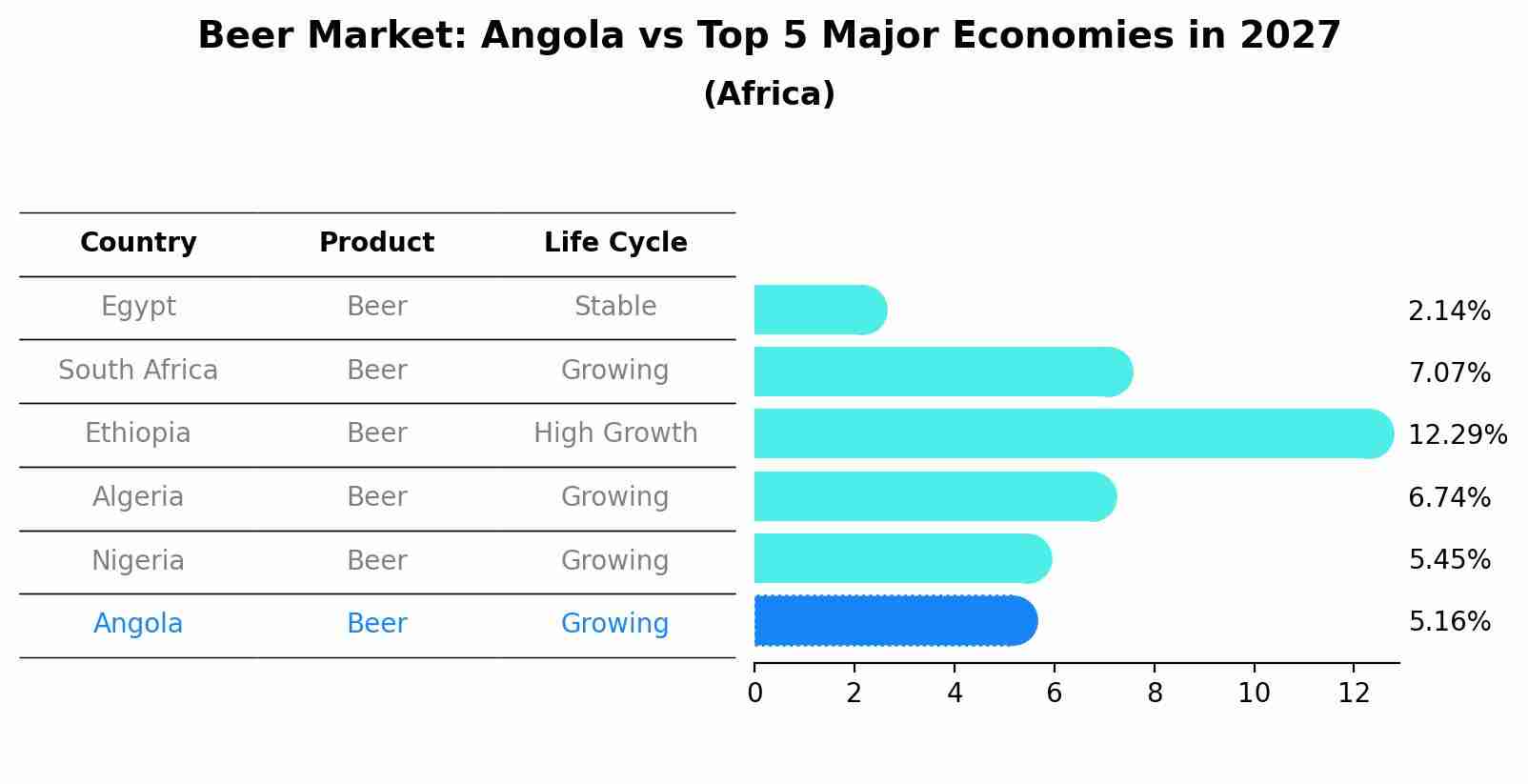 Beer Market: Angola vs Top 5 Major Economies in 2027 (Africa)