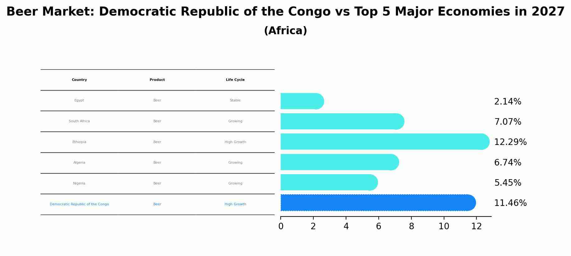 Beer Market: Democratic Republic of the Congo vs Top 5 Major Economies in 2027 (Africa)
