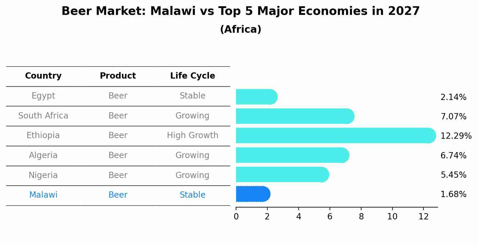 Beer Market: Malawi vs Top 5 Major Economies in 2027 (Africa)