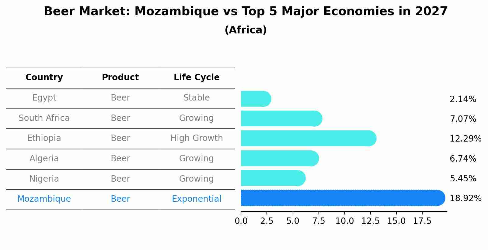 Beer Market: Mozambique vs Top 5 Major Economies in 2027 (Africa)