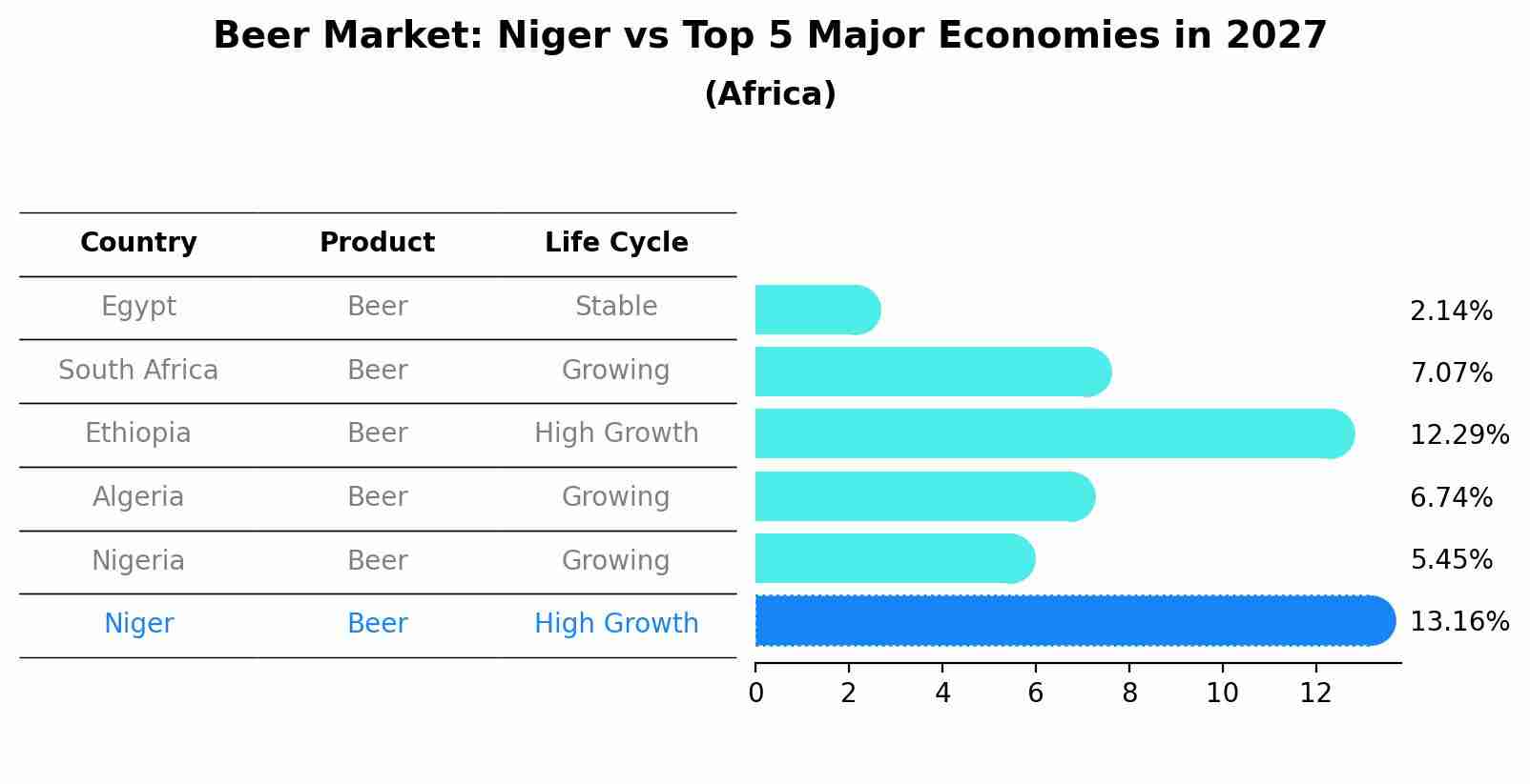 Beer Market: Niger vs Top 5 Major Economies in 2027 (Africa)