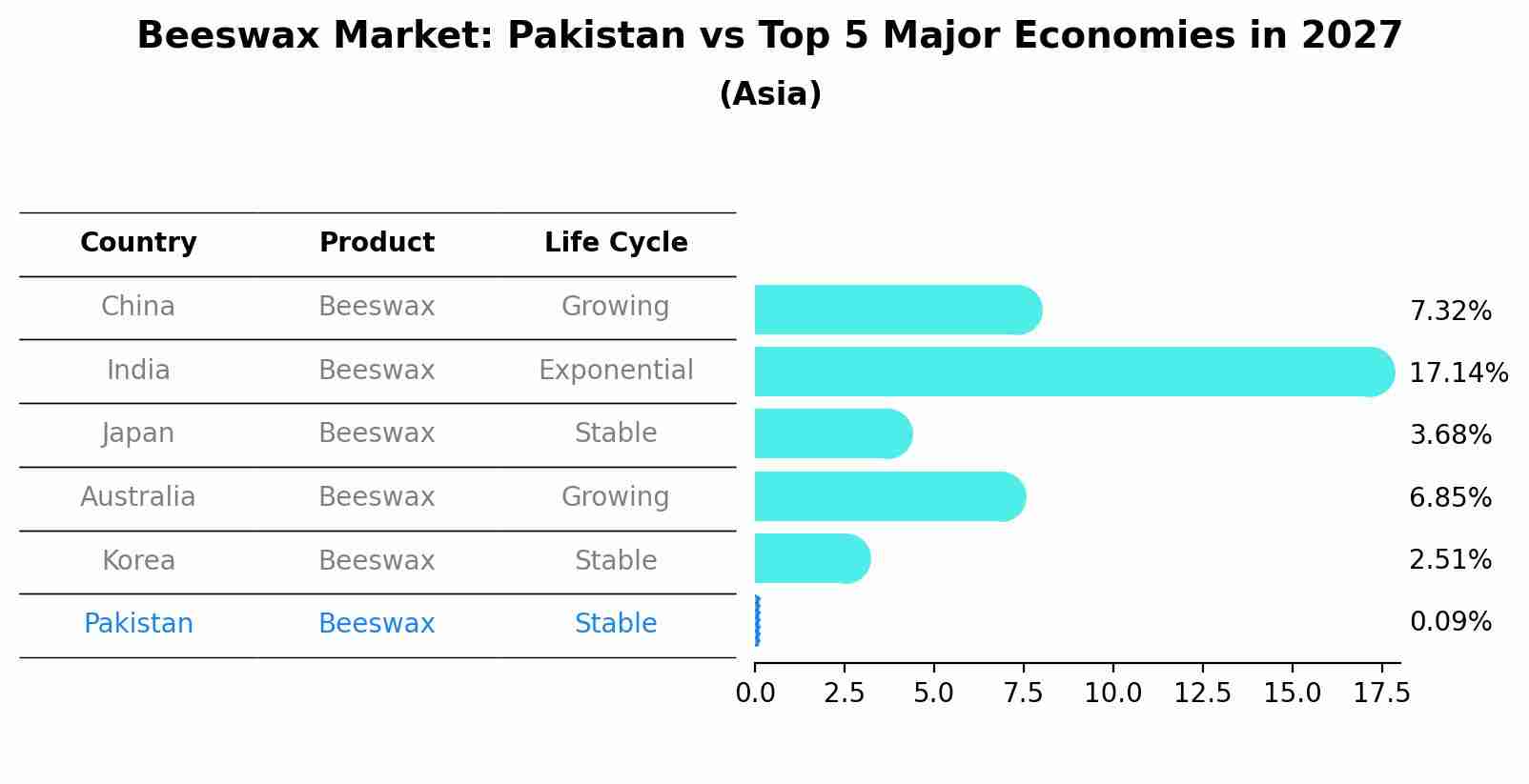 Beeswax Market: Pakistan vs Top 5 Major Economies in 2027 (Asia)