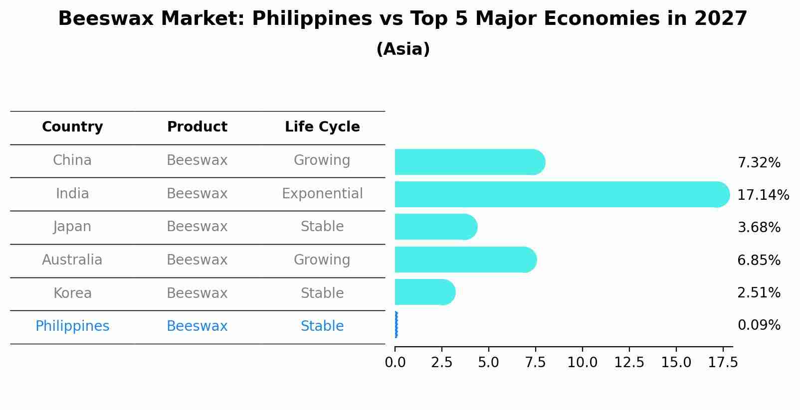 Beeswax Market: Philippines vs Top 5 Major Economies in 2027 (Asia)