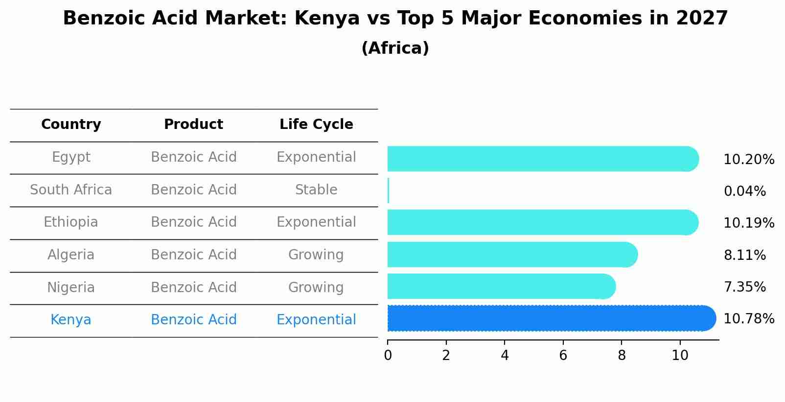 Benzoic Acid Market: Kenya vs Top 5 Major Economies in 2027 (Africa)