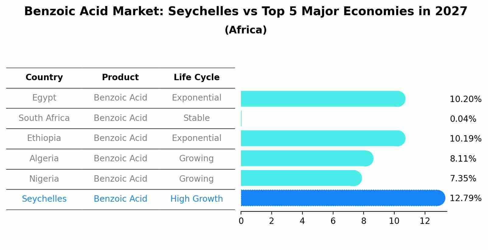 Benzoic Acid Market: Seychelles vs Top 5 Major Economies in 2027 (Africa)
