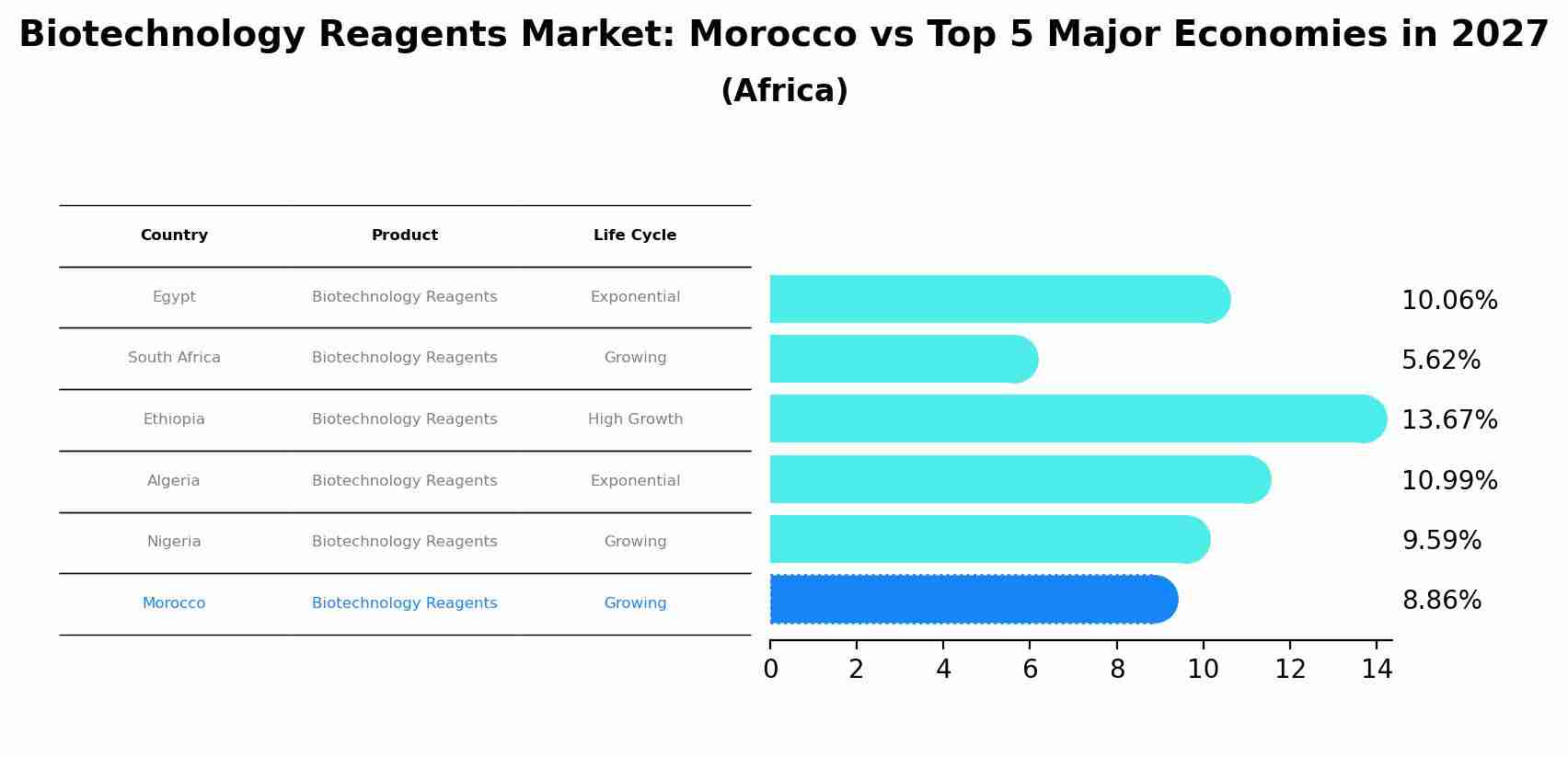 Biotechnology Reagents Market: Morocco vs Top 5 Major Economies in 2027 (Africa)