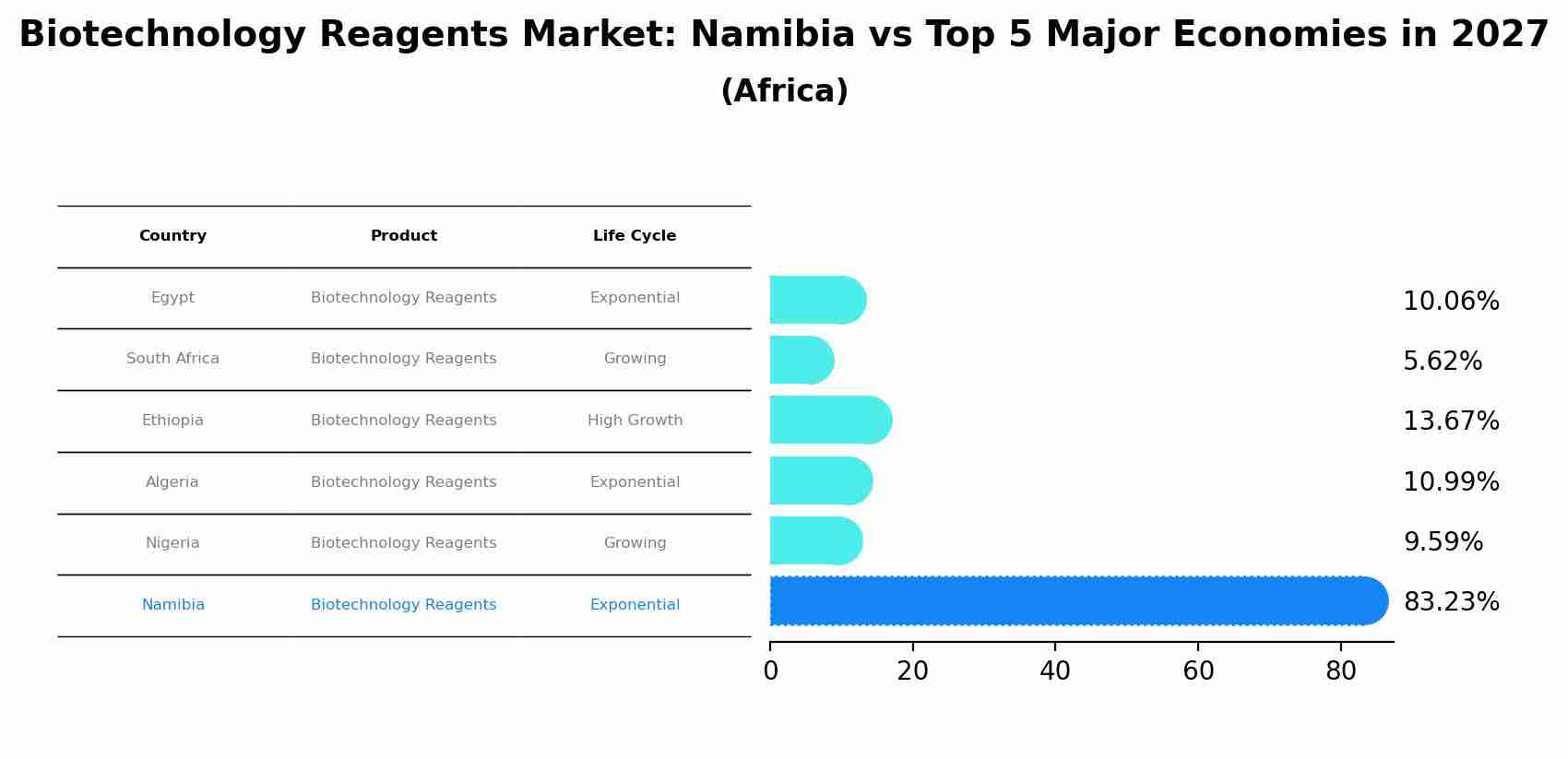 Biotechnology Reagents Market: Namibia vs Top 5 Major Economies in 2027 (Africa)