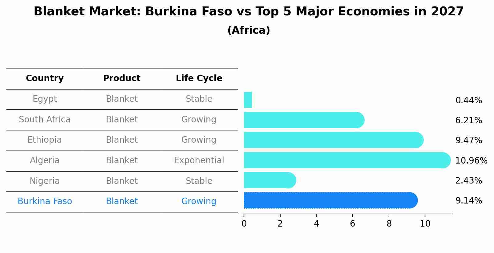 Blanket Market: Burkina Faso vs Top 5 Major Economies in 2027 (Africa)