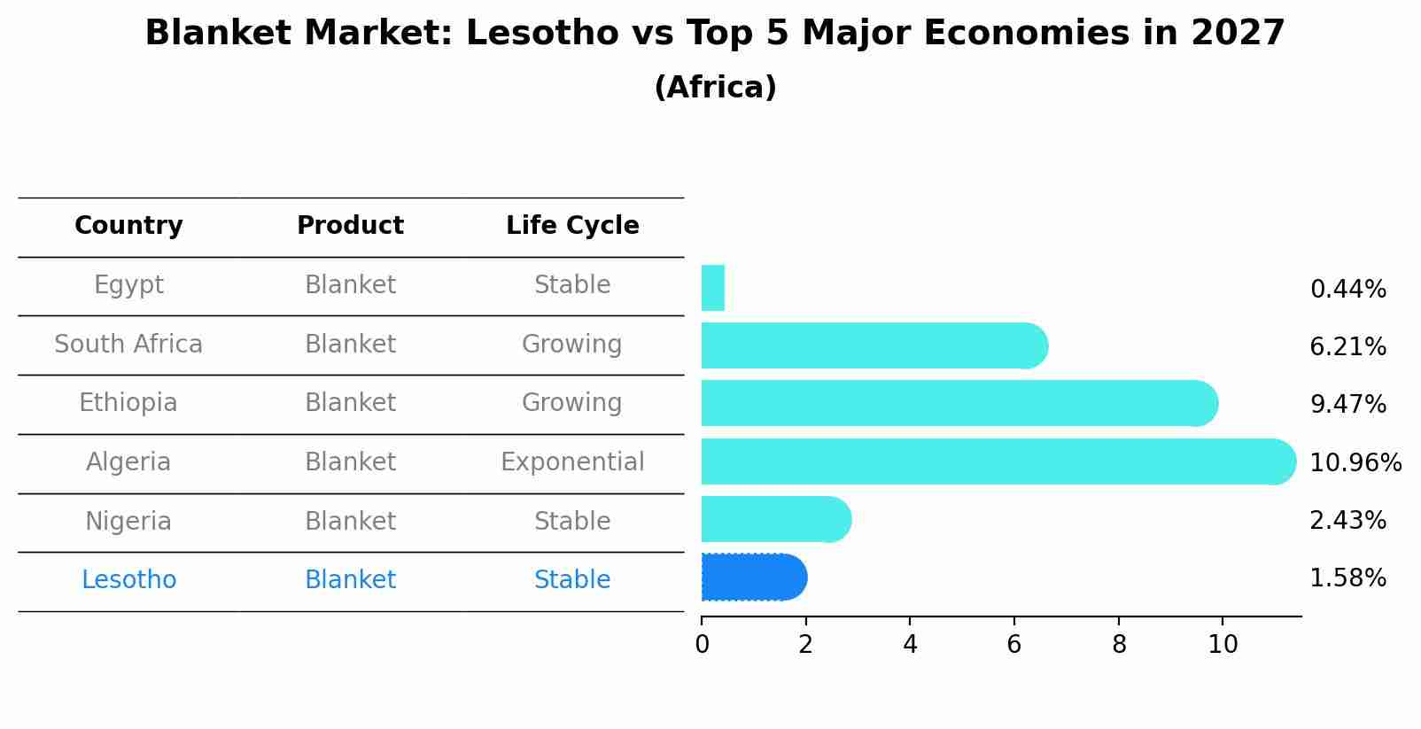 Blanket Market: Lesotho vs Top 5 Major Economies in 2027 (Africa)