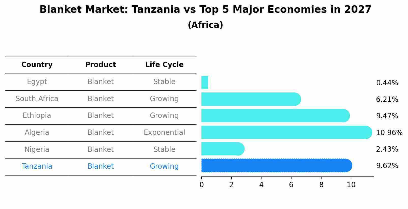 Blanket Market: Tanzania vs Top 5 Major Economies in 2027 (Africa)