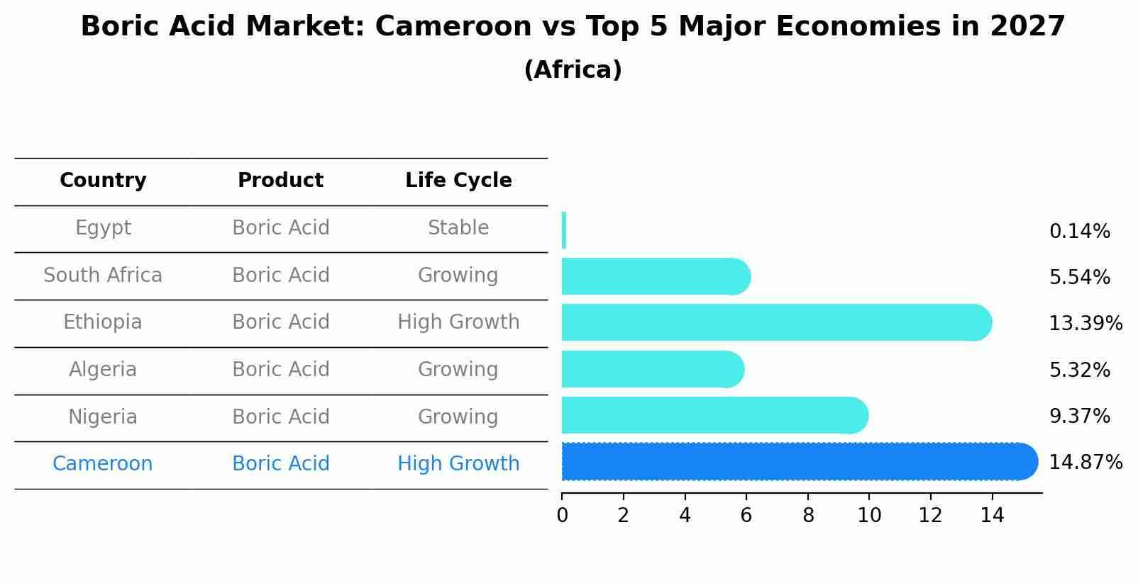 Boric Acid Market: Cameroon vs Top 5 Major Economies in 2027 (Africa)