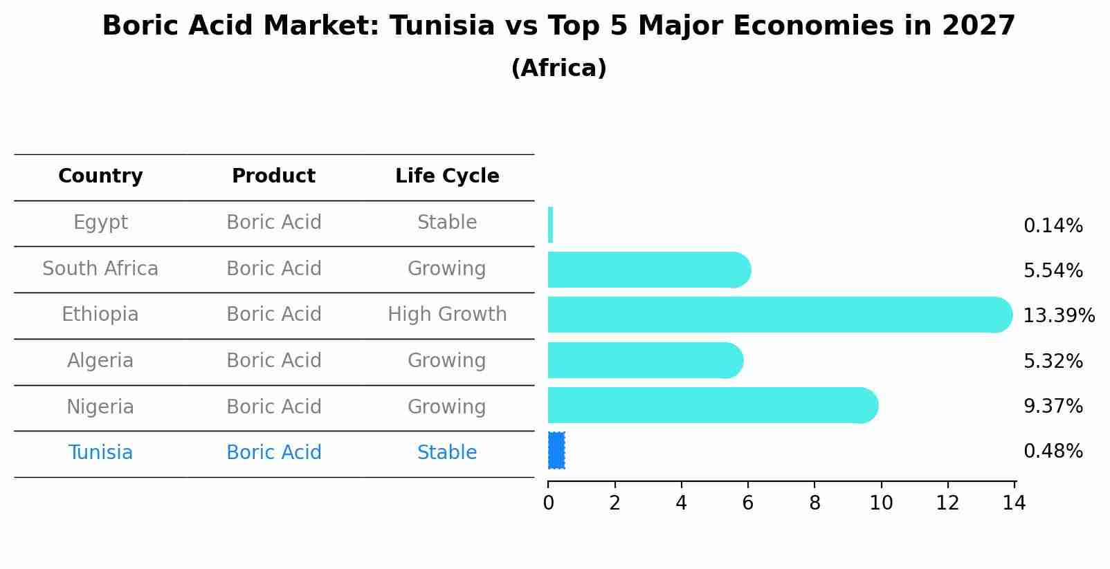 Boric Acid Market: Tunisia vs Top 5 Major Economies in 2027 (Africa)