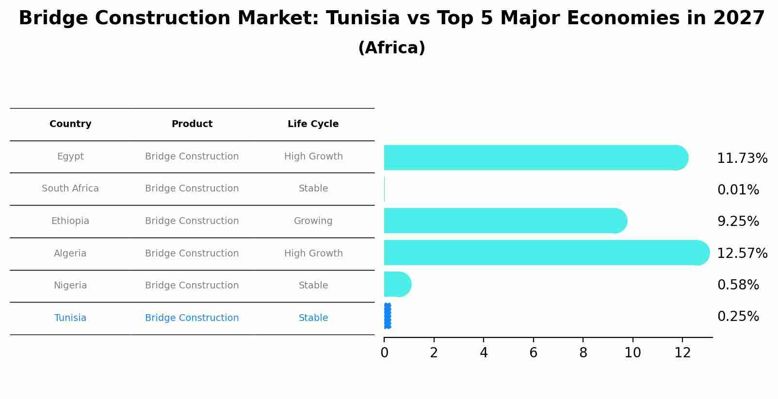 Bridge Construction Market: Tunisia vs Top 5 Major Economies in 2027 (Africa)