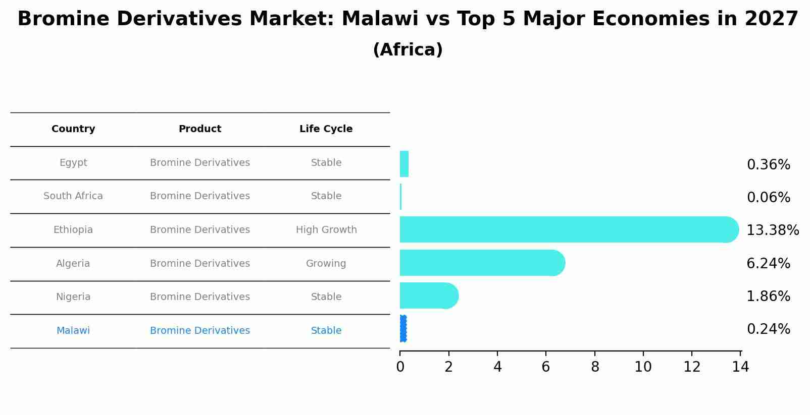 Bromine Derivatives Market: Malawi vs Top 5 Major Economies in 2027 (Africa)