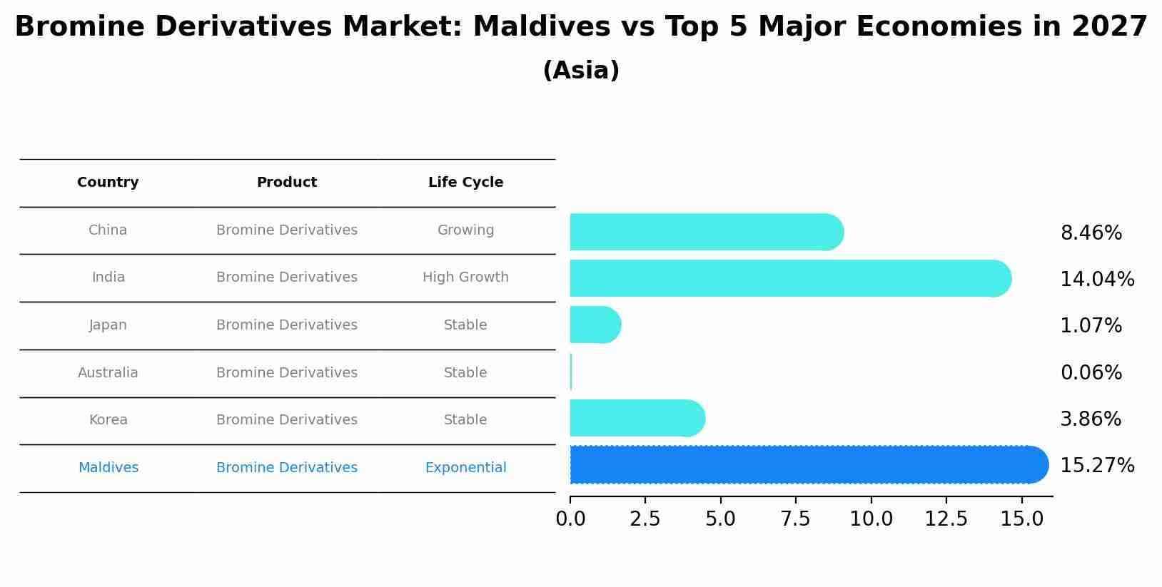 Bromine Derivatives Market: Maldives vs Top 5 Major Economies in 2027 (Asia)