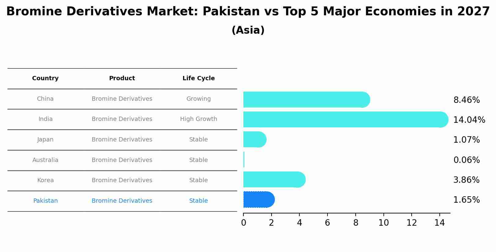 Bromine Derivatives Market: Pakistan vs Top 5 Major Economies in 2027 (Asia)