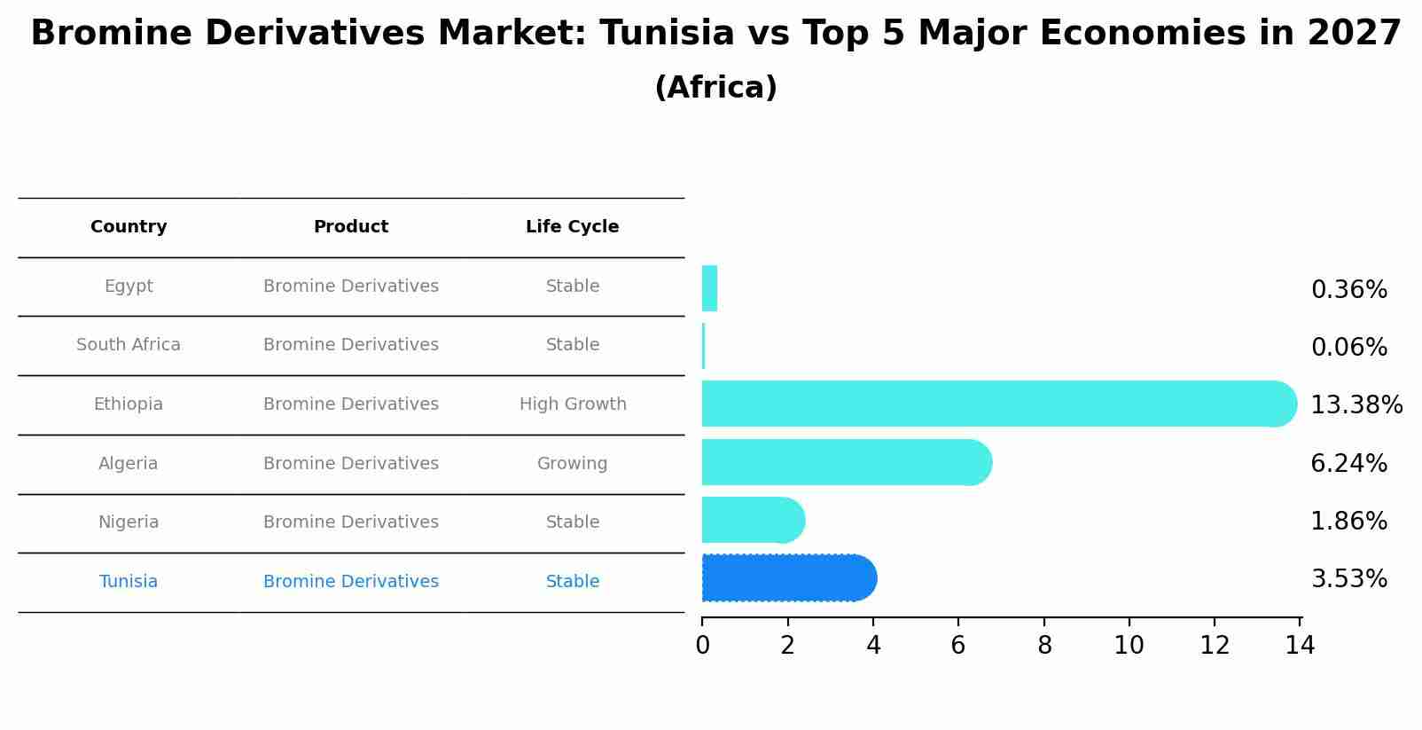 Bromine Derivatives Market: Tunisia vs Top 5 Major Economies in 2027 (Africa)