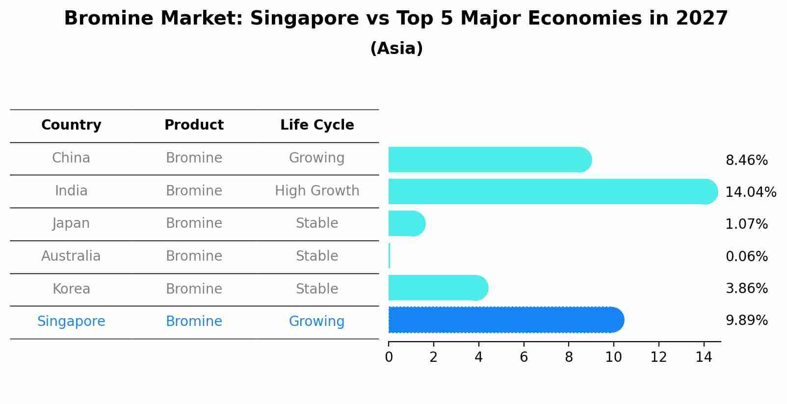 Bromine Market: Singapore vs Top 5 Major Economies in 2027 (Asia)
