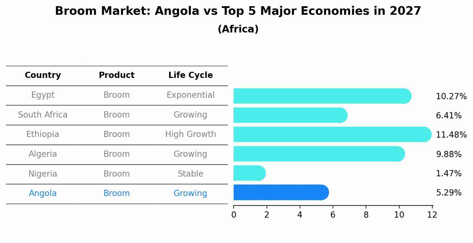 Broom Market: Angola vs Top 5 Major Economies in 2027 (Africa)