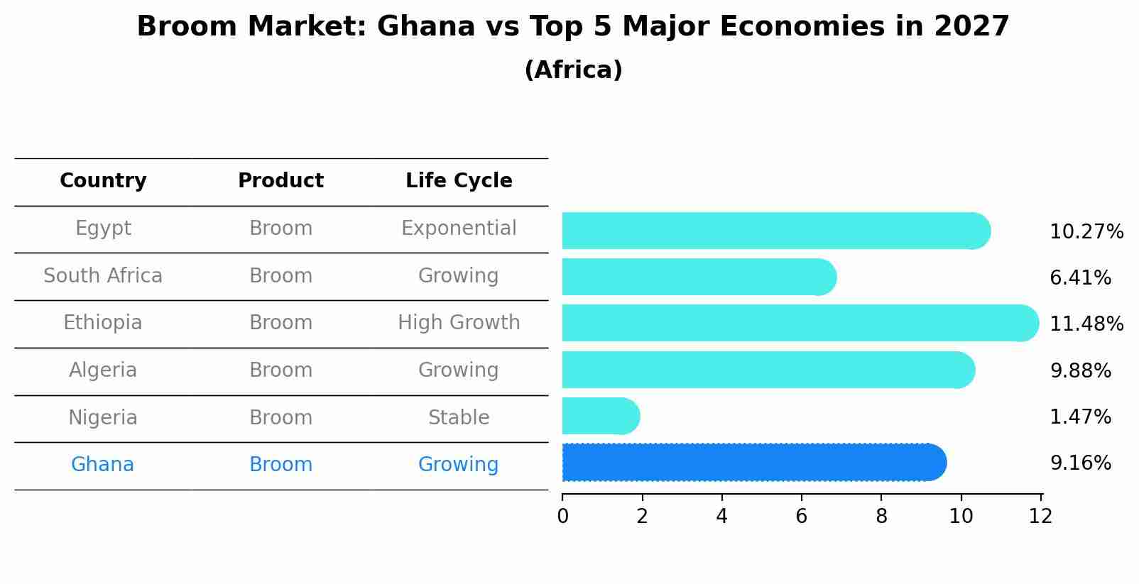Broom Market: Ghana vs Top 5 Major Economies in 2027 (Africa)
