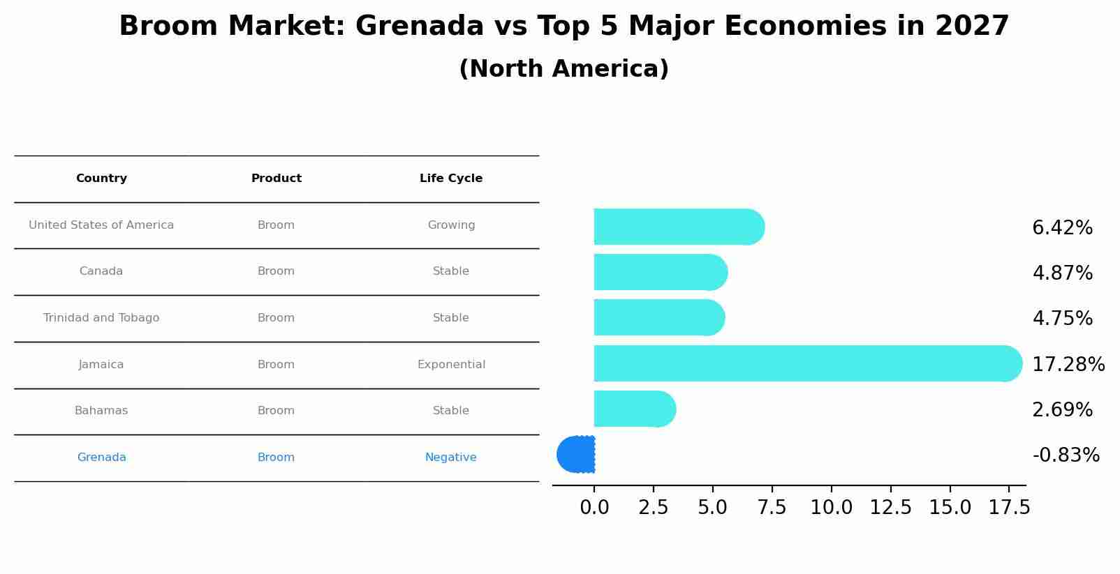 Broom Market: Grenada vs Top 5 Major Economies in 2027 (North America)