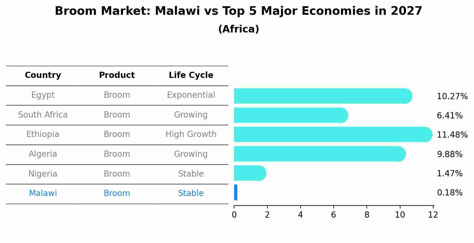 Broom Market: Malawi vs Top 5 Major Economies in 2027 (Africa)
