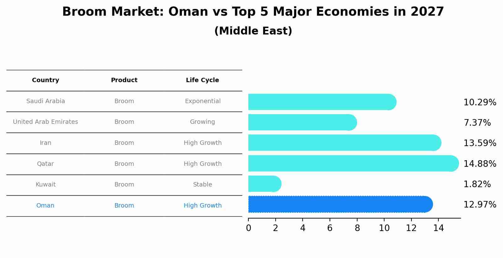 Broom Market: Oman vs Top 5 Major Economies in 2027 (Middle East)