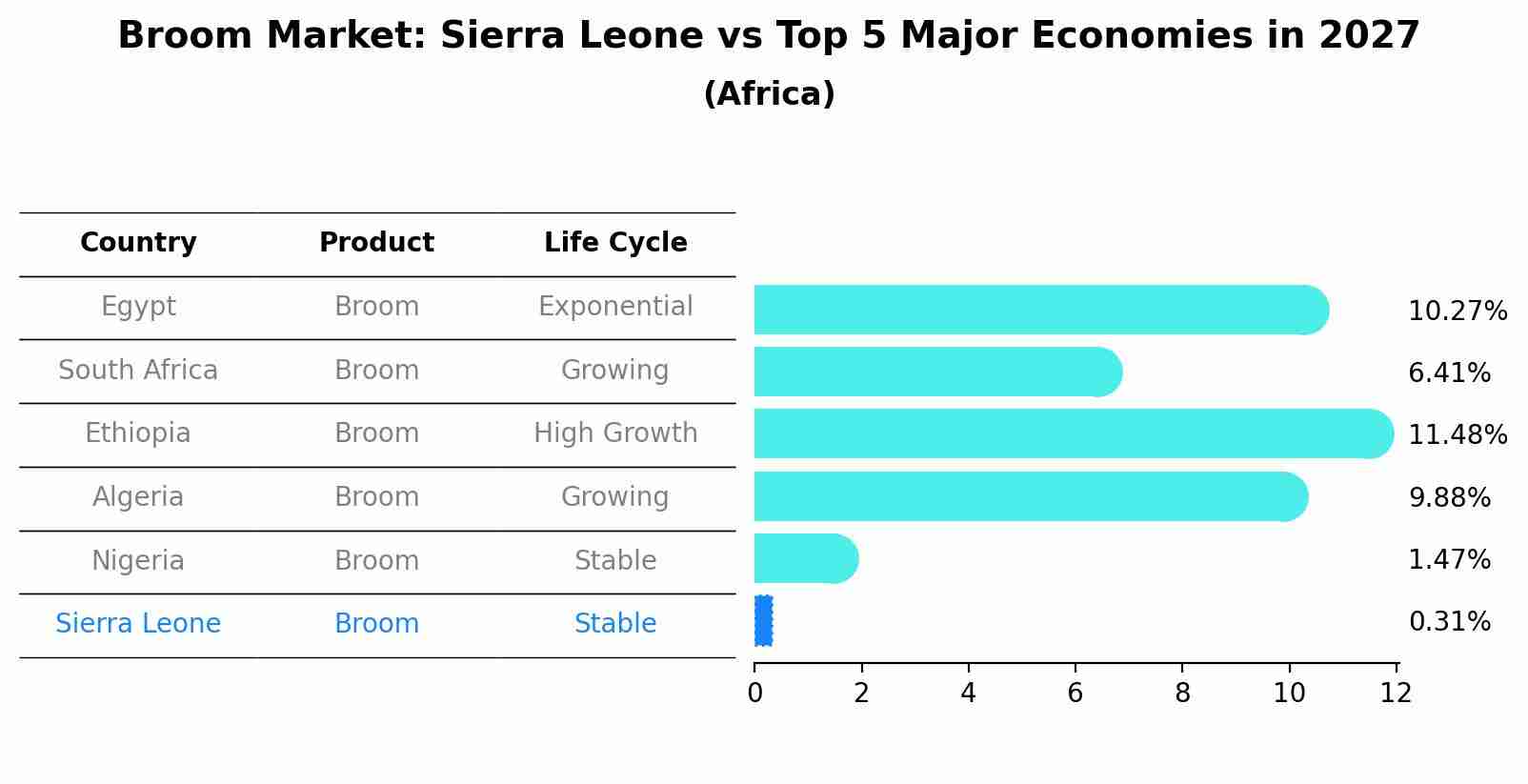 Broom Market: Sierra Leone vs Top 5 Major Economies in 2027 (Africa)