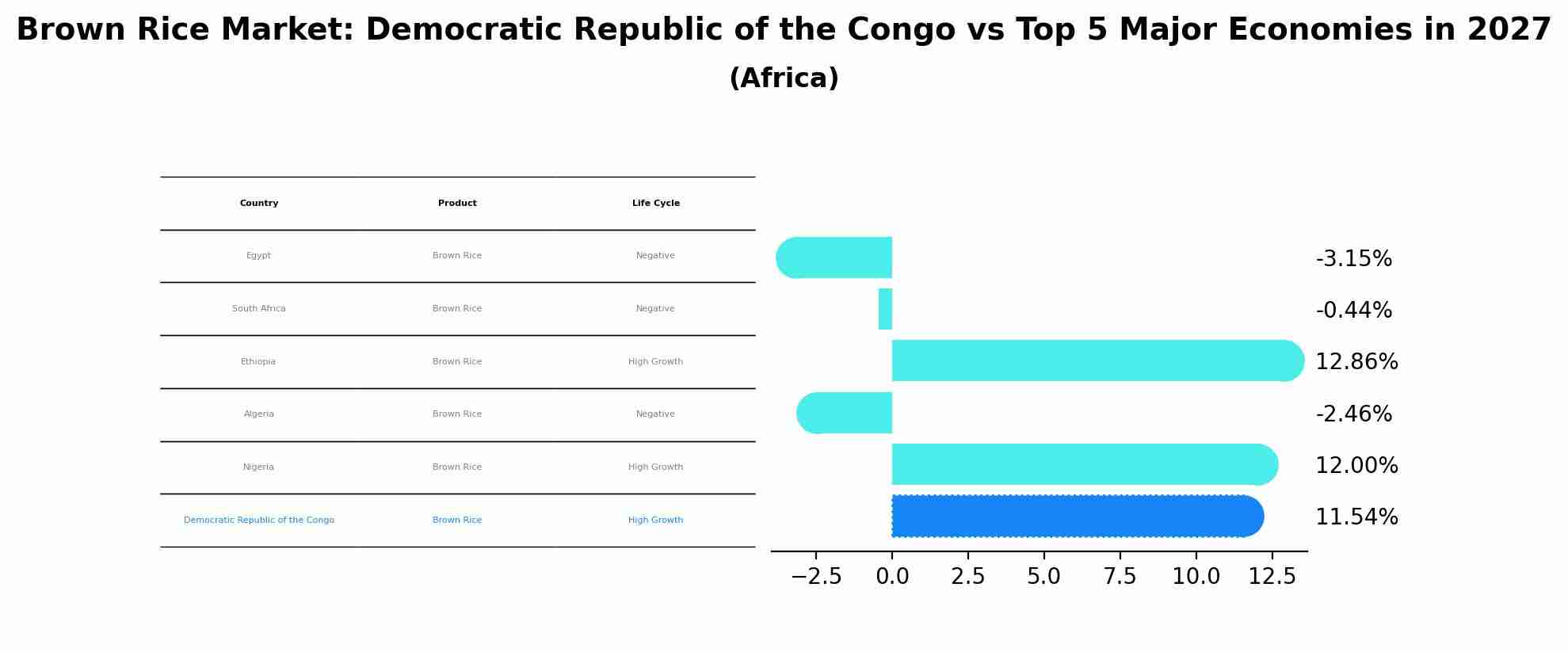 Brown Rice Market: Democratic Republic of the Congo vs Top 5 Major Economies in 2027 (Africa)