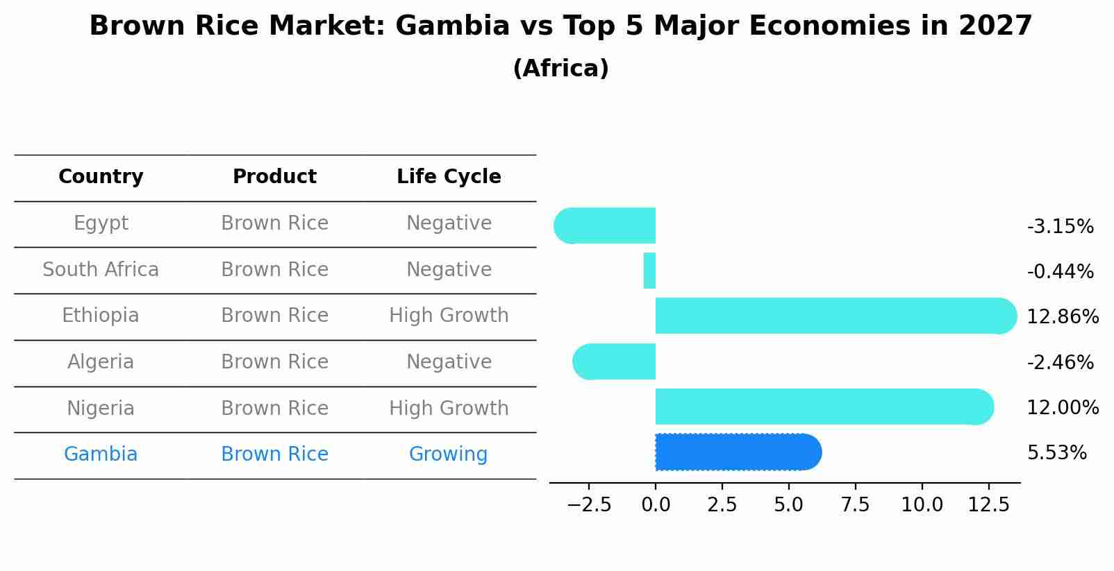 Brown Rice Market: Gambia vs Top 5 Major Economies in 2027 (Africa)