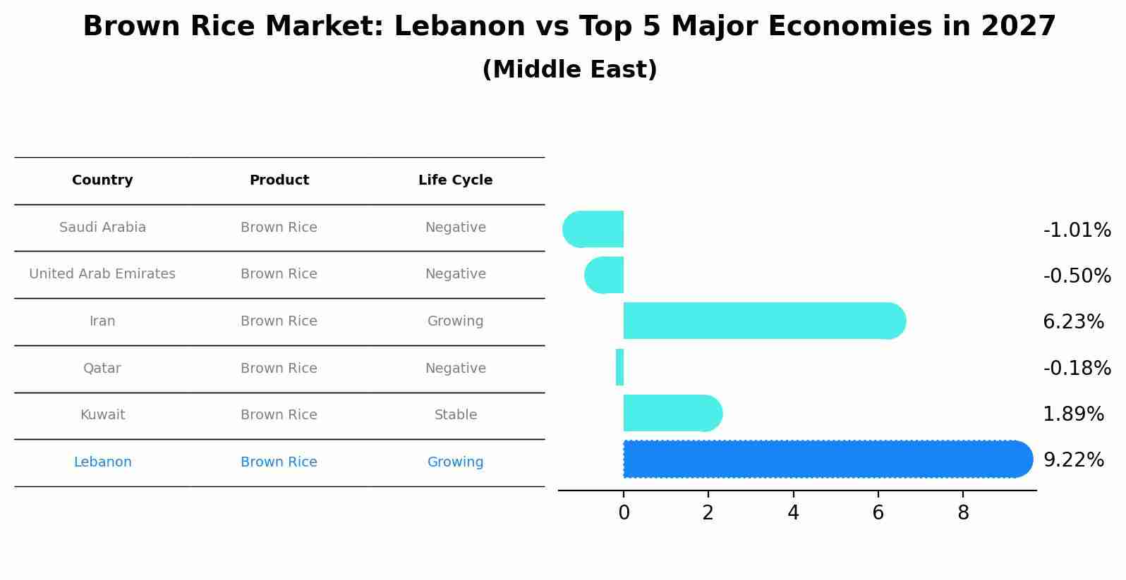 Brown Rice Market: Lebanon vs Top 5 Major Economies in 2027 (Middle East)