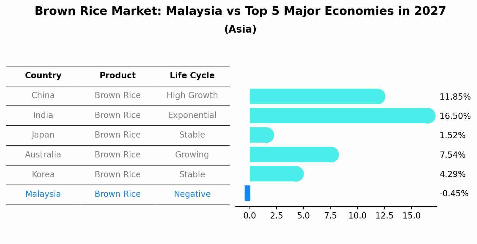 Brown Rice Market: Malaysia vs Top 5 Major Economies in 2027 (Asia)