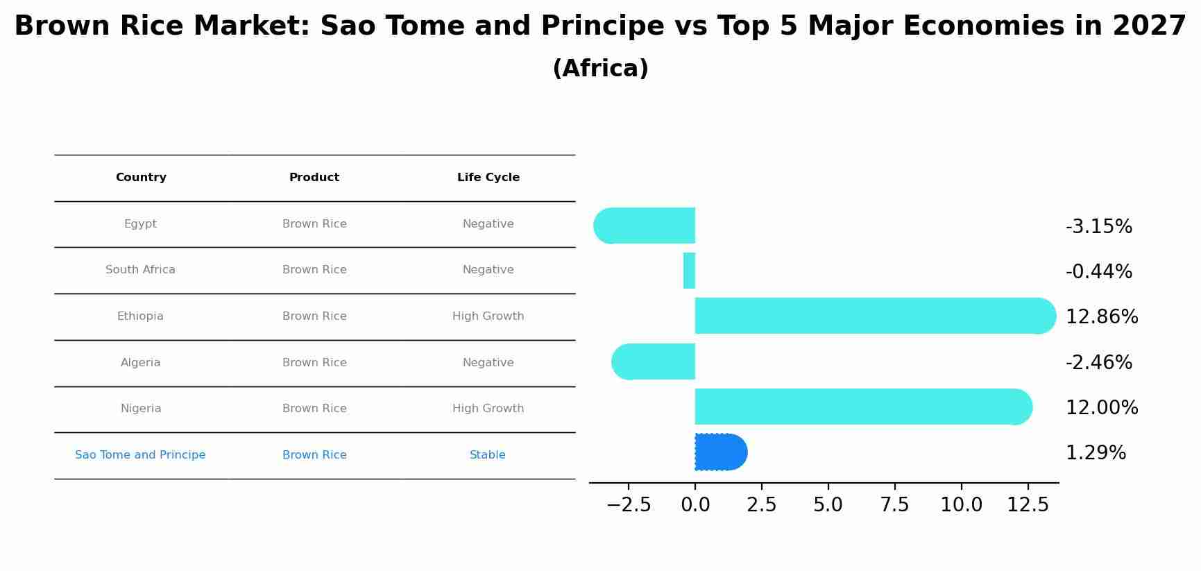 Brown Rice Market: Sao Tome and Principe vs Top 5 Major Economies in 2027 (Africa)