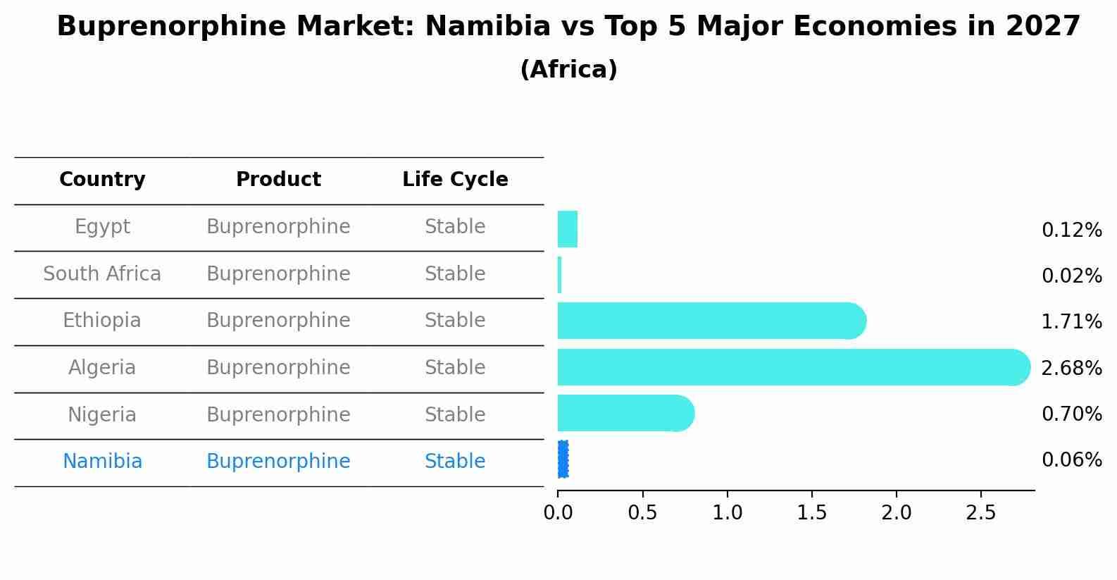 Buprenorphine Market: Namibia vs Top 5 Major Economies in 2027 (Africa)