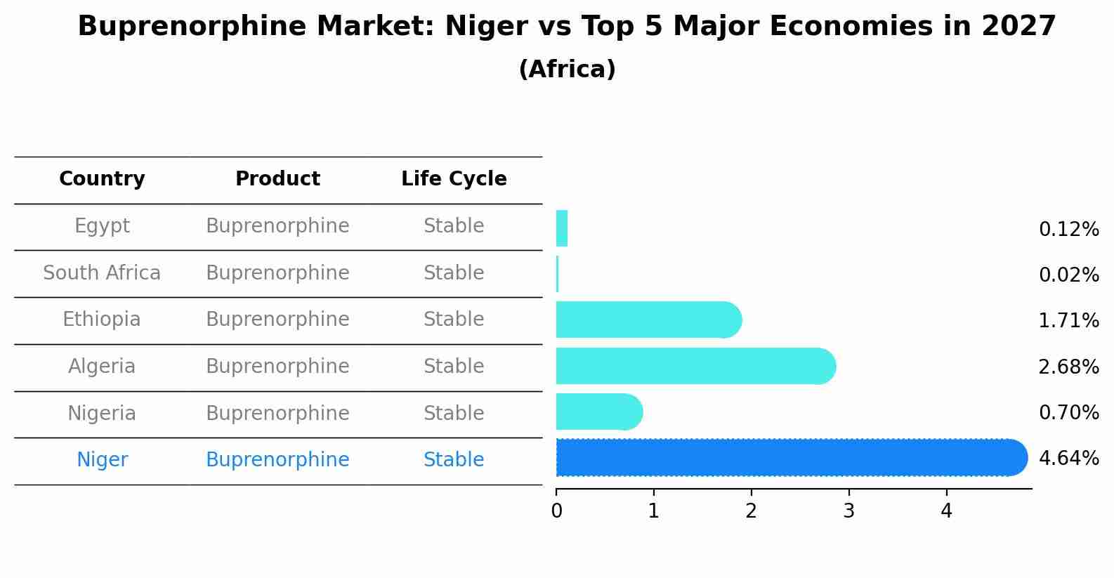 Buprenorphine Market: Niger vs Top 5 Major Economies in 2027 (Africa)