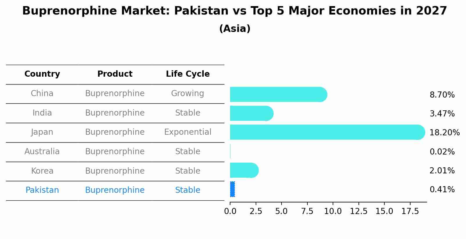 Buprenorphine Market: Pakistan vs Top 5 Major Economies in 2027 (Asia)
