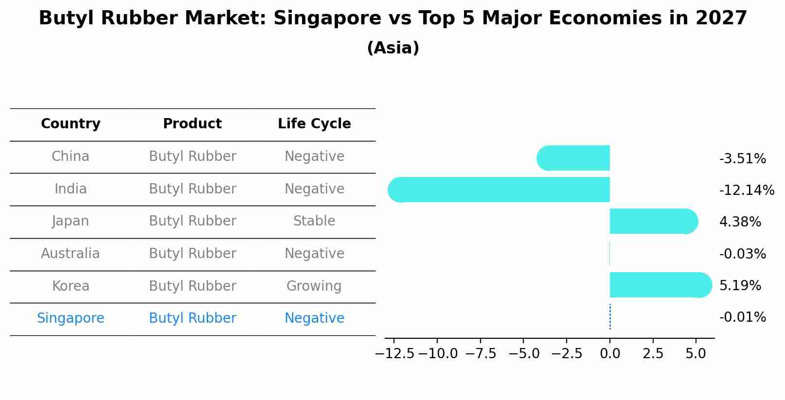 Butyl Rubber Market: Singapore vs Top 5 Major Economies in 2027 (Asia)