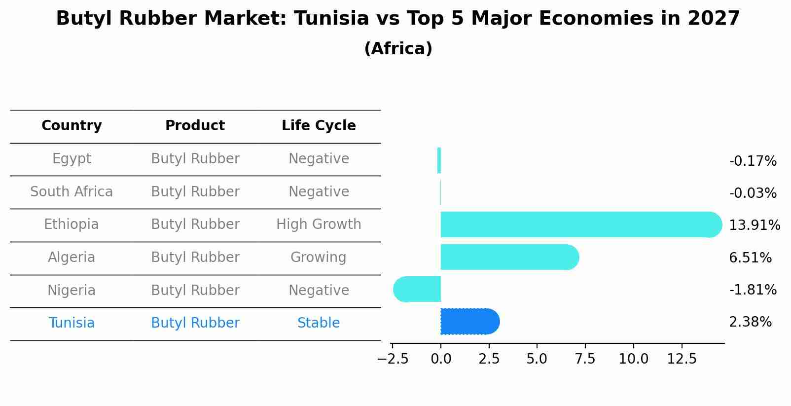 Butyl Rubber Market: Tunisia vs Top 5 Major Economies in 2027 (Africa)