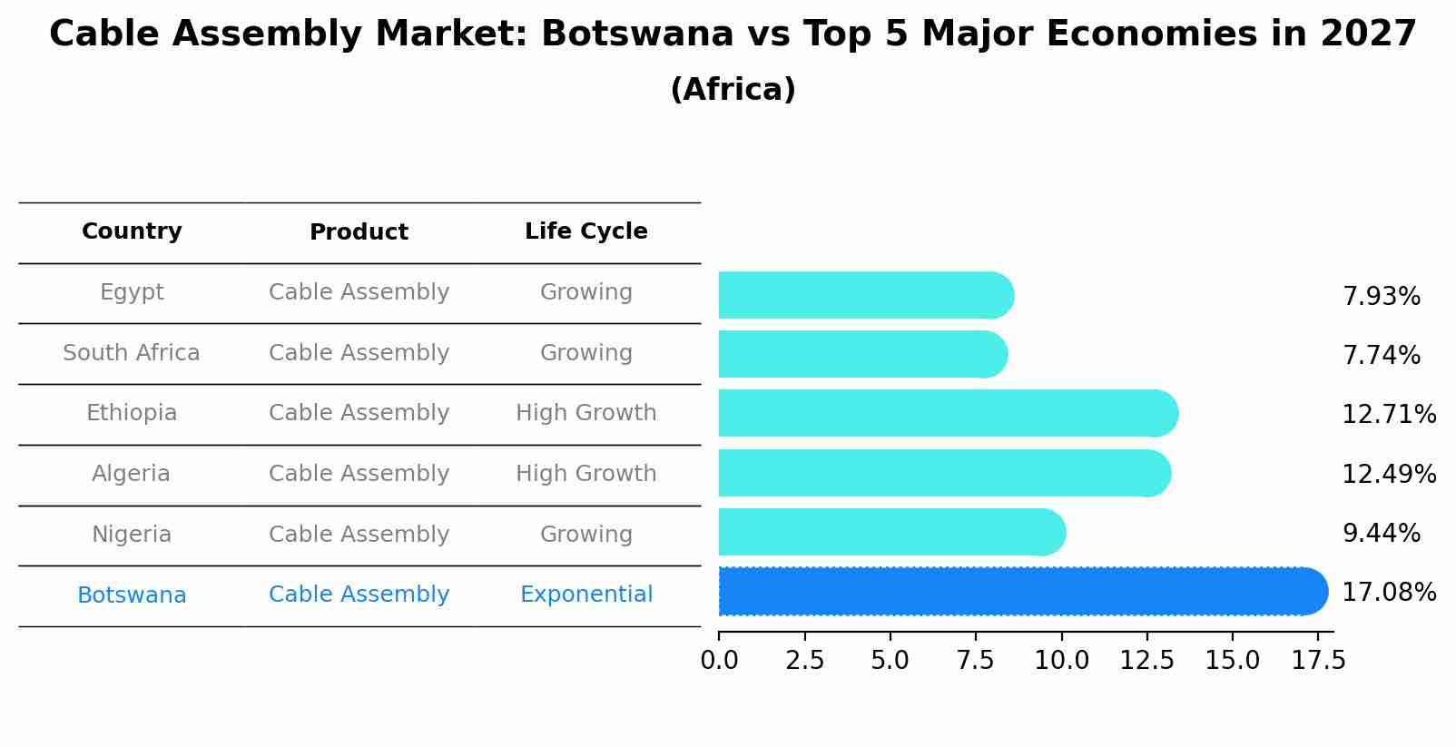 Cable Assembly Market: Botswana vs Top 5 Major Economies in 2027 (Africa)