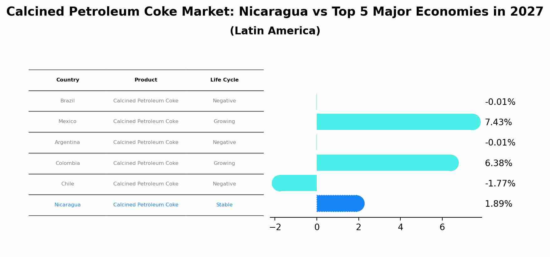 Calcined Petroleum Coke Market: Nicaragua vs Top 5 Major Economies in 2027 (Latin America)