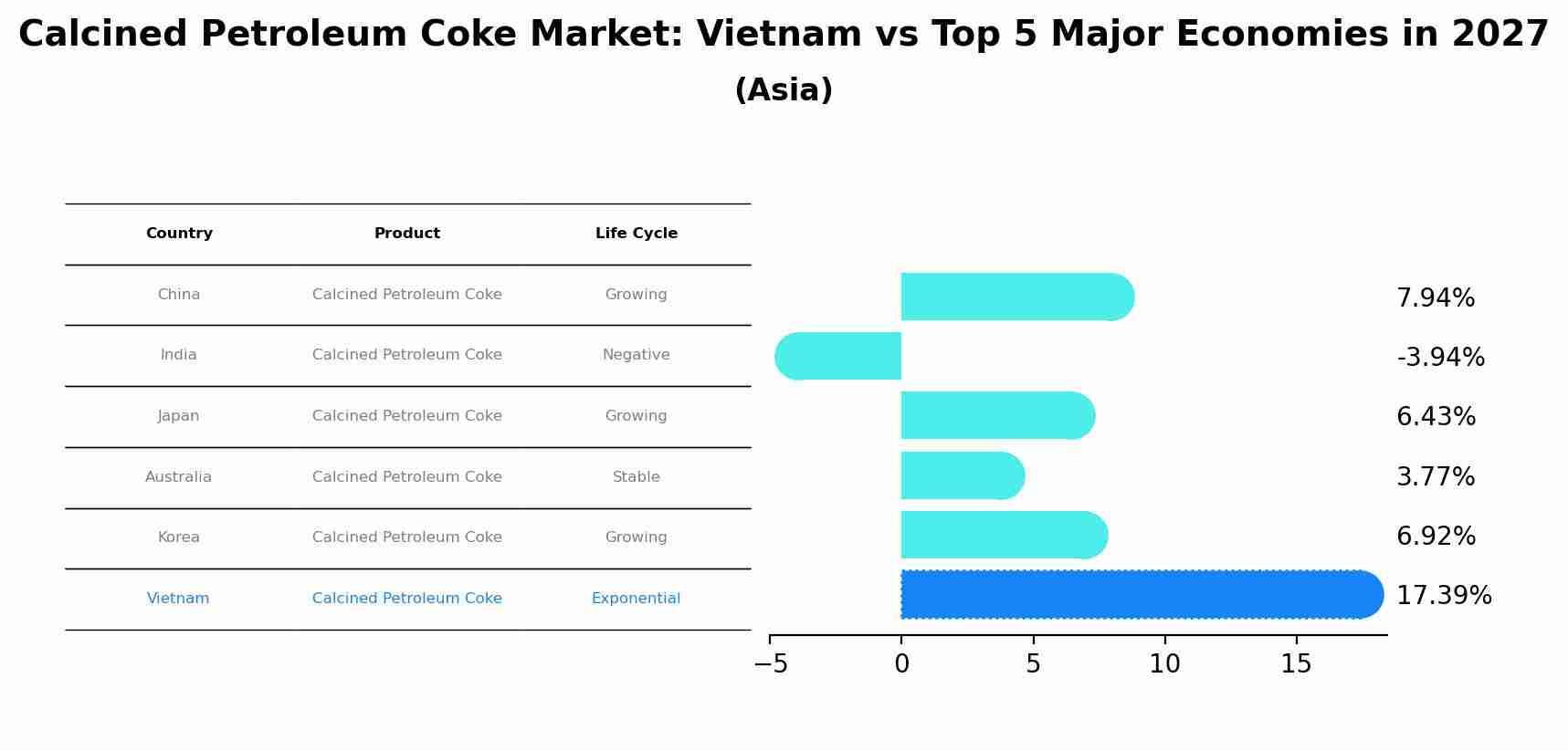 Calcined Petroleum Coke Market: Vietnam vs Top 5 Major Economies in 2027 (Asia)