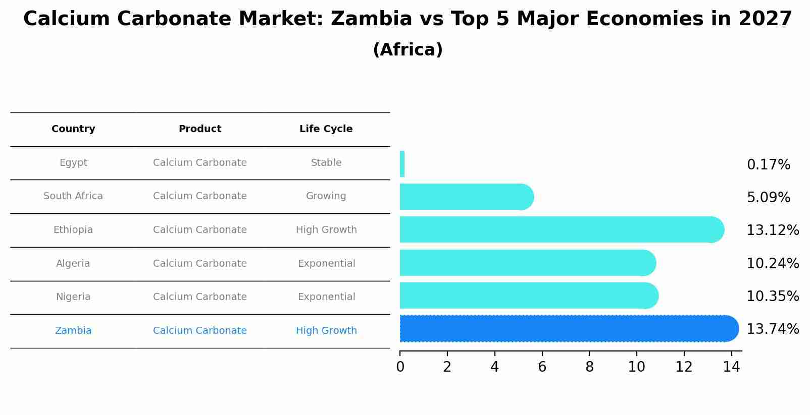 Calcium Carbonate Market: Zambia vs Top 5 Major Economies in 2027 (Africa)
