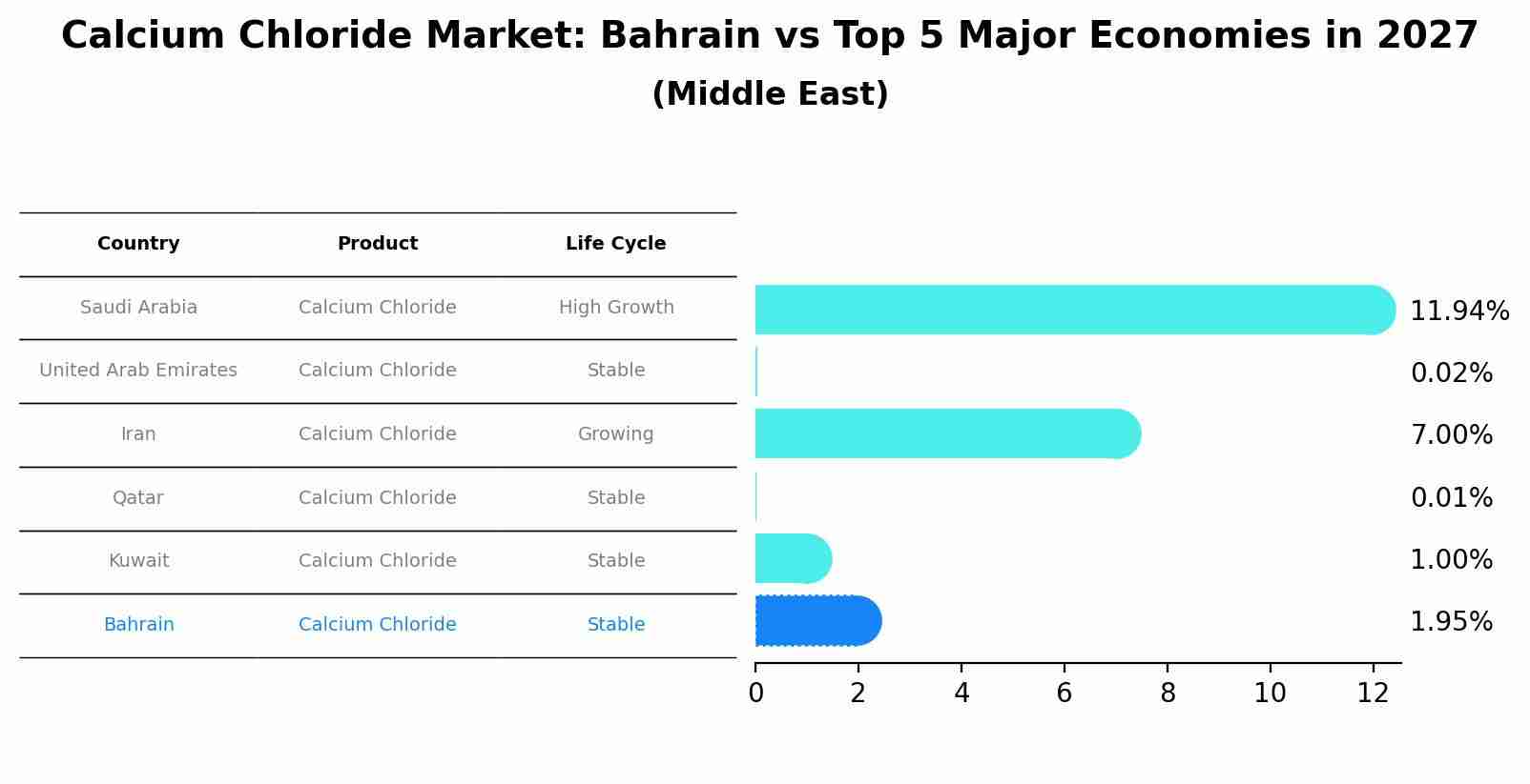 Calcium Chloride Market: Bahrain vs Top 5 Major Economies in 2027 (Middle East)