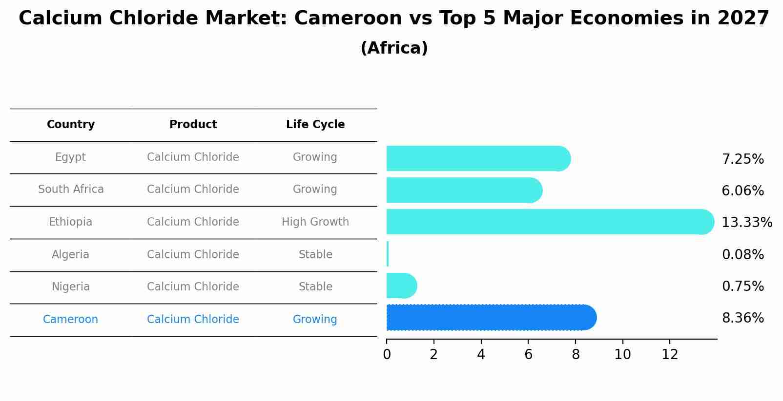 Calcium Chloride Market: Cameroon vs Top 5 Major Economies in 2027 (Africa)