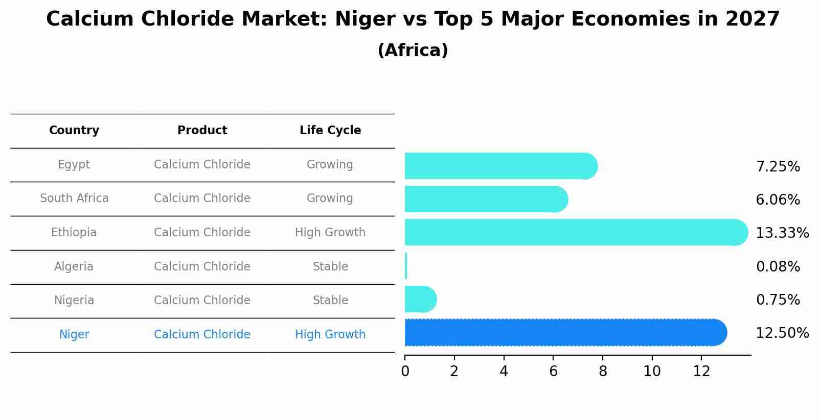 Calcium Chloride Market: Niger vs Top 5 Major Economies in 2027 (Africa)