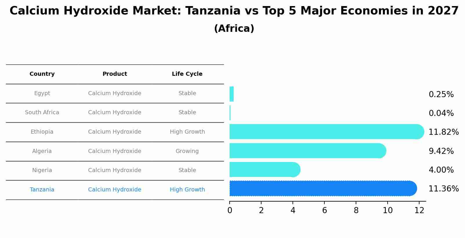 Calcium Hydroxide Market: Tanzania vs Top 5 Major Economies in 2027 (Africa)