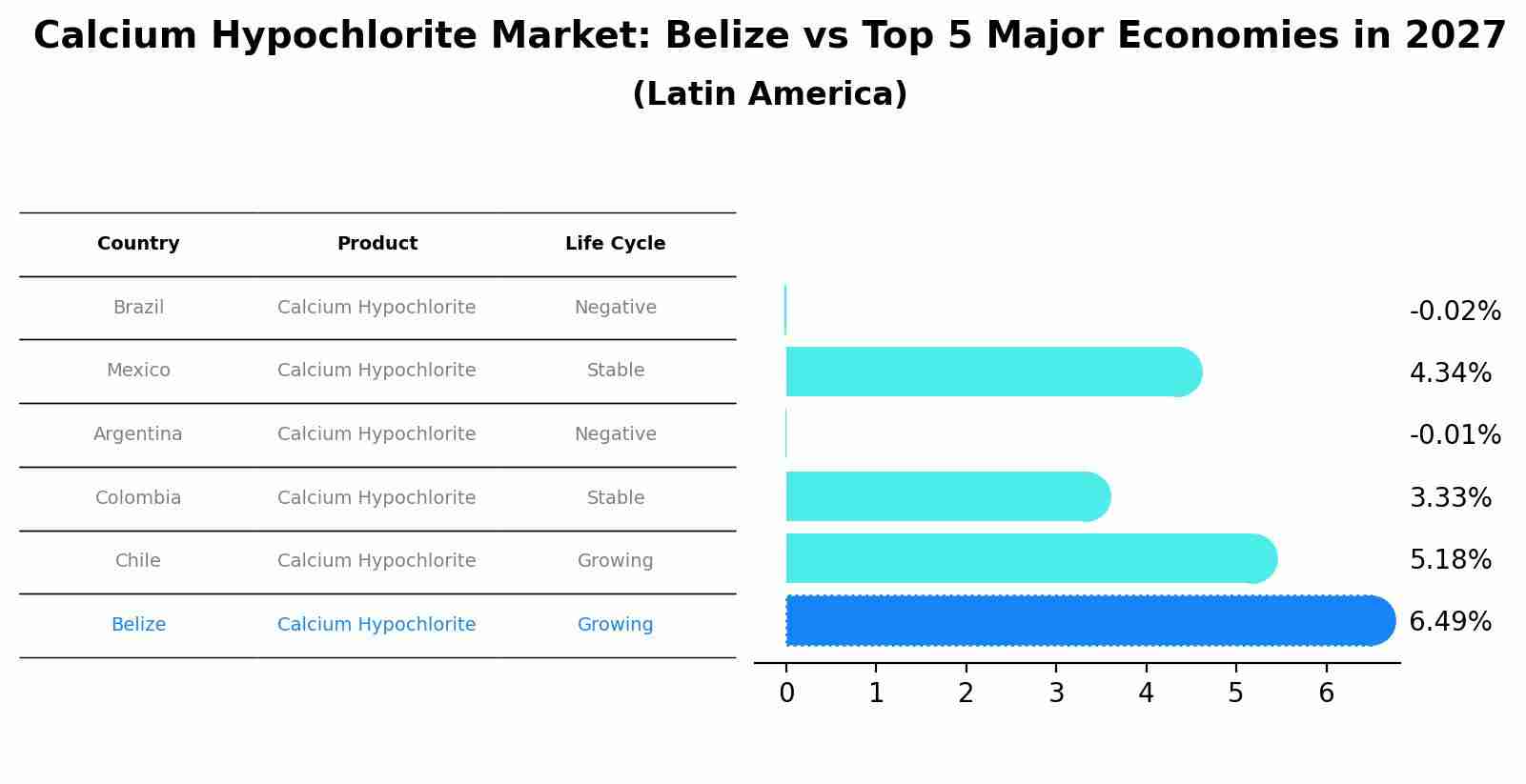 Calcium Hypochlorite Market: Belize vs Top 5 Major Economies in 2027 (Latin America)