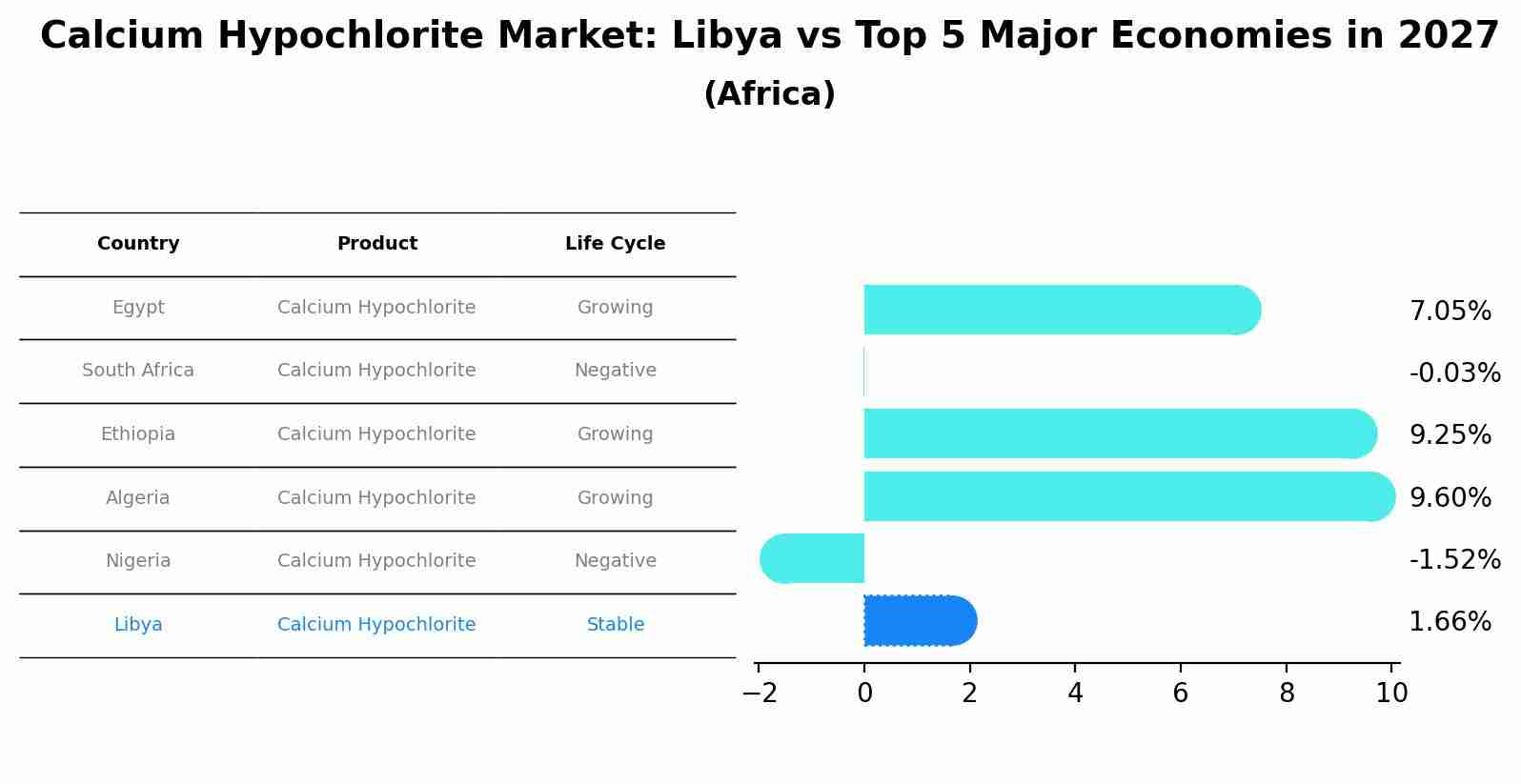 Calcium Hypochlorite Market: Libya vs Top 5 Major Economies in 2027 (Africa)