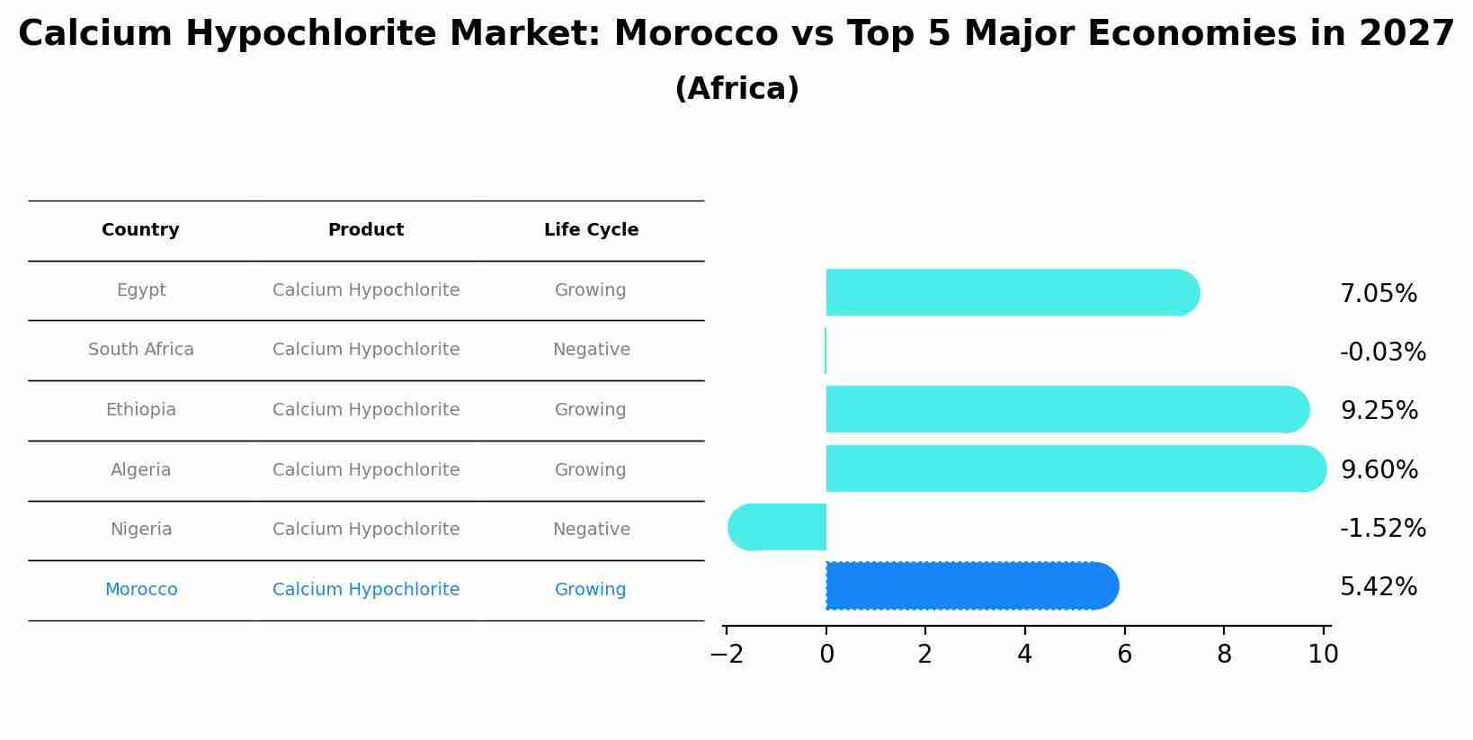Calcium Hypochlorite Market: Morocco vs Top 5 Major Economies in 2027 (Africa)