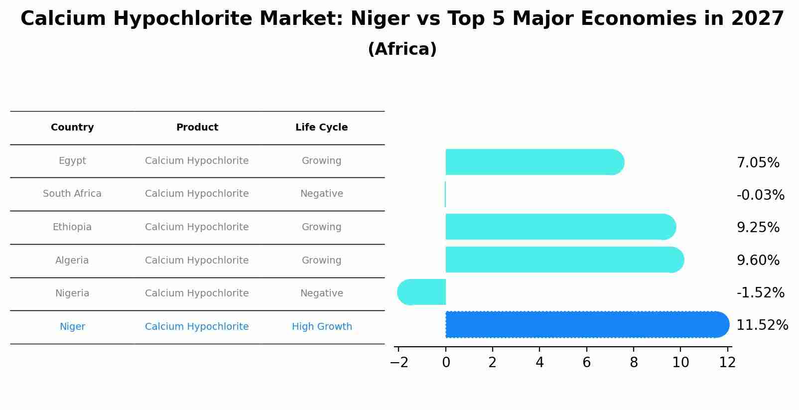 Calcium Hypochlorite Market: Niger vs Top 5 Major Economies in 2027 (Africa)